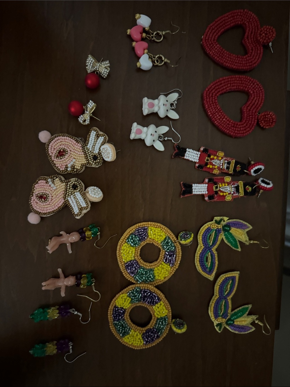 Assorted Beaded and Novelty Earrings Set - Colorful Mix